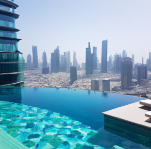 Aura Sky Pool Dubai pool view